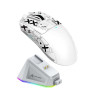 ATTACK SHARK X11 Lightweight Wireless Gaming Mouse with RGB Charging Dock,Tri-Mode-2.4G/USB-C Wired/BT,22K DPI,PAW3311 Optical Sensor,HUYU Switch, 5 programmable Buttons for PC/Mac(WHITE)